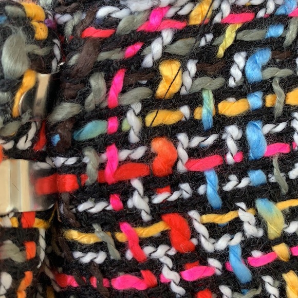 Blush Noir Black Blue Multicolor Tweed Wrap Skirt NWT - Picture 9 of 16